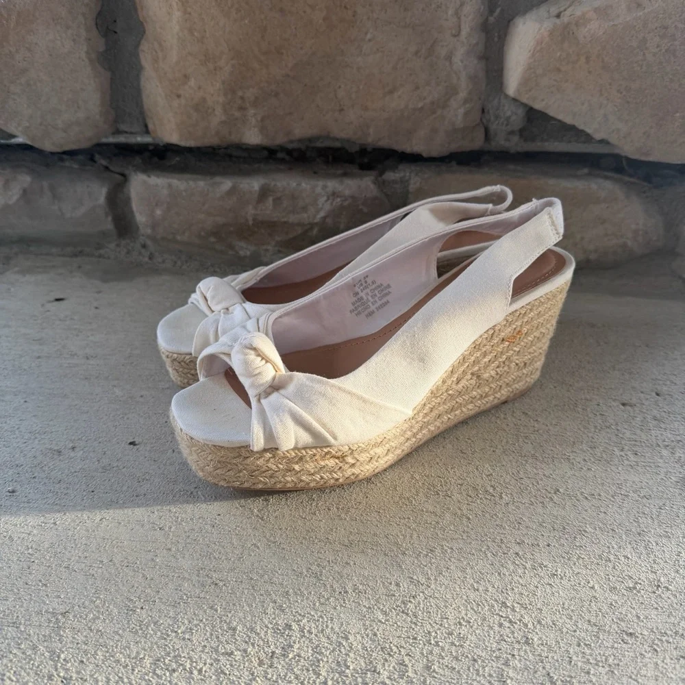 H&M || off white espadrille wedges